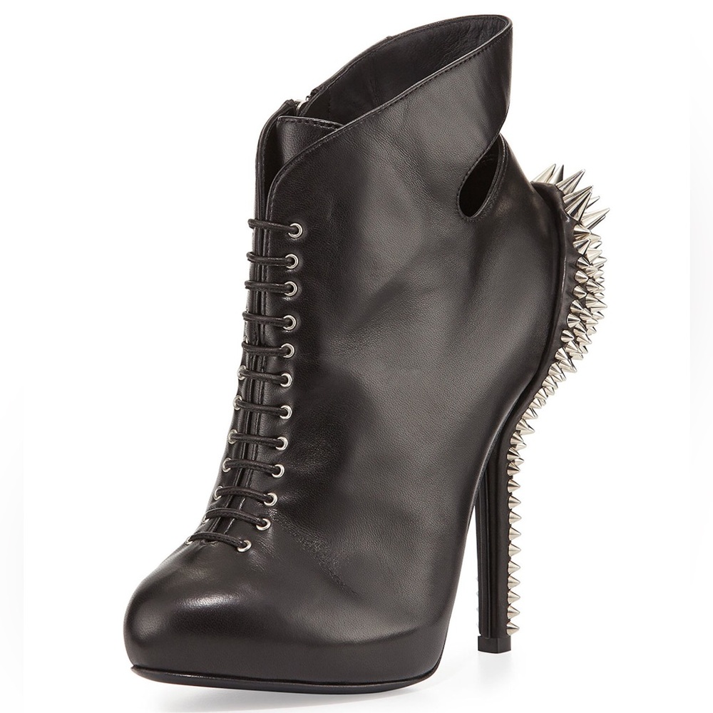 Giuseppe Zanotti FW2012 Nana 105 Leather Lace Up Spiked Booties